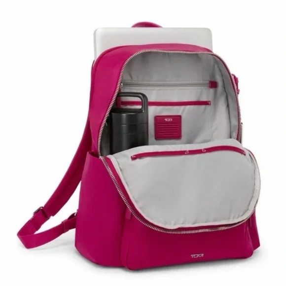 Tumi Voyageur Rosie Nylon Backpack in Berry Fushia with laptop compartment - Picture 11 of 11